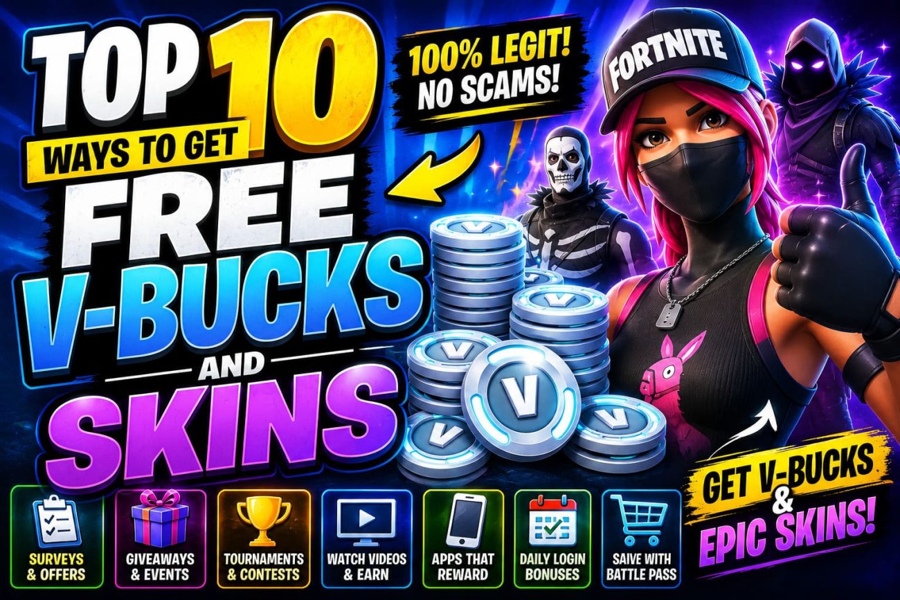 Top 10 Ways to Get Free V-Bucks and Skins